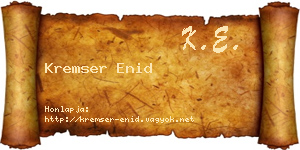 Kremser Enid névjegykártya
